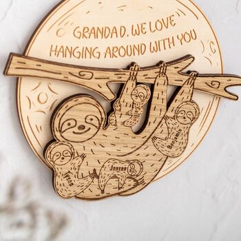 Personalised Family Sloth Wall Plaque, 4 of 5