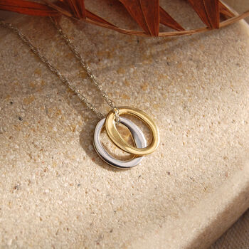 Organic Personalised Initial Hoop Necklace In Silver Or Gold, 8 of 8