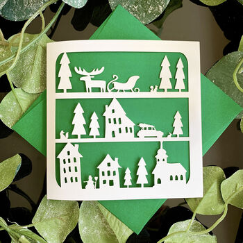 Winter Village Christmas Card, 2 of 4