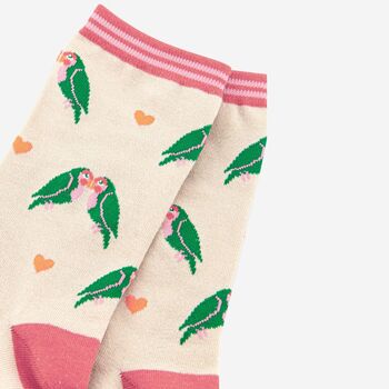 Women's Lovebird Love Heart Bamboo Socks, 4 of 4