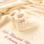 Toffee Moon Cream Pointelle Baby Blanket And Booties, thumbnail 2 of 12