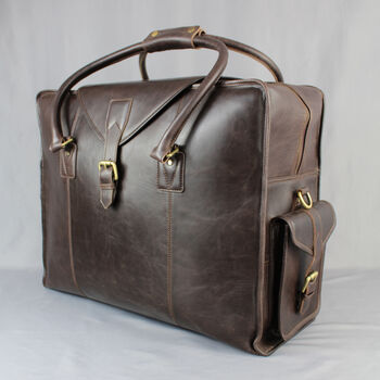 'Markham' Men's Extra Large Leather Holdall In Chestnut By Vintage ...