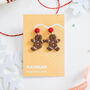Mismatched Gingerbread Man Christmas Earrings, thumbnail 1 of 4