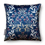 Luxury Velvet Cushion Winter Navy Blue And Gold Optional Piping, thumbnail 4 of 5