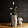 3D Diamond Shape Vase In Muted White For Dried Flowers, thumbnail 2 of 6