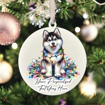 Personalised Husky In Christmas Lights, 10 of 10