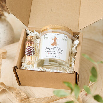 Personalised First Christmas Candle Gift For Grandparents, 2 of 4