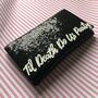 Black Or Navy Sequin Personalised Slogan Clutch, thumbnail 2 of 9