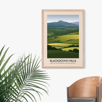 Blackdown Hills Aonb Travel Poster Art Print, 5 of 8