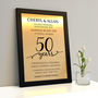 Personalised Framed Golden Anniversary Gold Metal, thumbnail 2 of 3