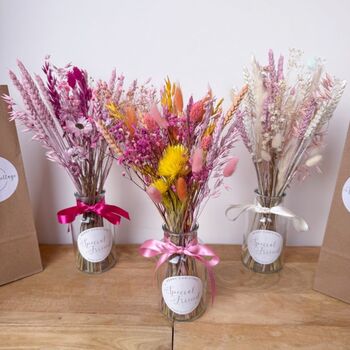 Pink Dried Flowers With Vase Christmas Gift For Friend, 2 of 7