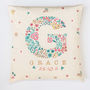 Personalised Baby Name Floral Cushion, thumbnail 3 of 6