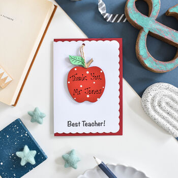Personalised Teacher's Apple Thank You Card Keepsake, 2 of 2