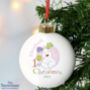 Personalised The Snowdog My 1st Christmas Pink Bauble, thumbnail 1 of 3