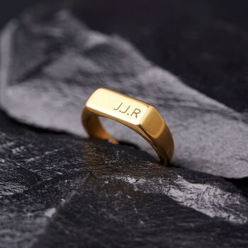 Personalised 18 K Gold Signet Ring, 6 of 10