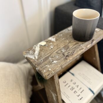 Vintage Tall Wooden Step Stool Ladder, 6 of 10