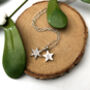Personalised Sterling Silver Snowflake And Initial Star Necklace, thumbnail 2 of 9