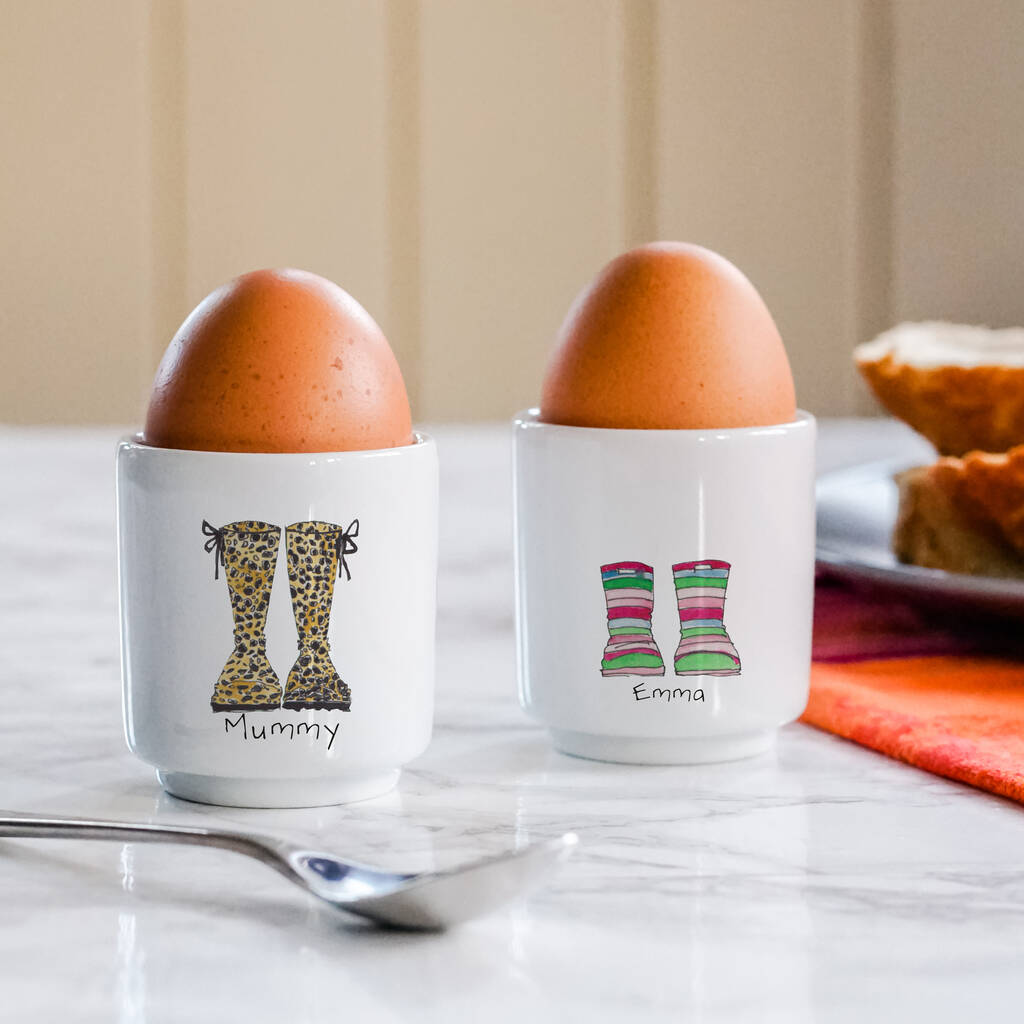 Personalised Mummy And Me Ceramic Egg Cups, 1 of 2