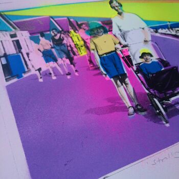 'Strolling The Prom' Original Neon Stencil Over Print, 5 of 10