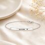 Personalised Curve Bar Bracelet Engrave Name Symbol, thumbnail 1 of 10