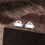 Little Crab Stud Earrings In Sterling Silver, thumbnail 1 of 12