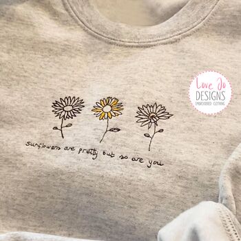 Embroidered 'Sunflowers Are Pretty' Sweater, 4 of 5