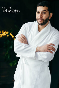 Navy Linen Robe For Men, 10 of 12