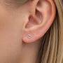 Tiny Sterling Silver Open Love Heart Stud Earrings, thumbnail 1 of 9