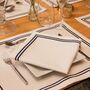 Cotton Napkins With Embroidery Ivory/Navy • Set Of Four, thumbnail 1 of 4