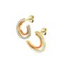 Evoke Gold Plated Crystal Enamel Crescent Stud Earrings, thumbnail 3 of 6