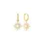 White Opal Sun Drop Hoop Earring Sterling Silver, thumbnail 7 of 10