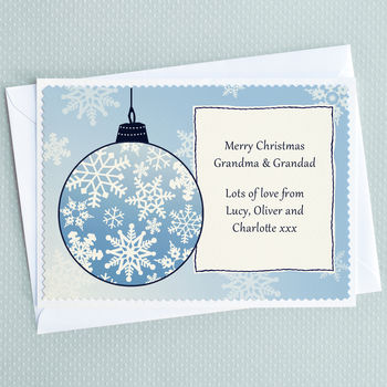 'Snowflake Bauble' Large Personalised Christmas Card, 2 of 2