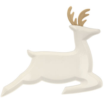 Set Of Christmas Reindeer Porcelain Serving Platters, 3 of 4