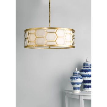 Four Light Drum Chandelier, 2 of 3