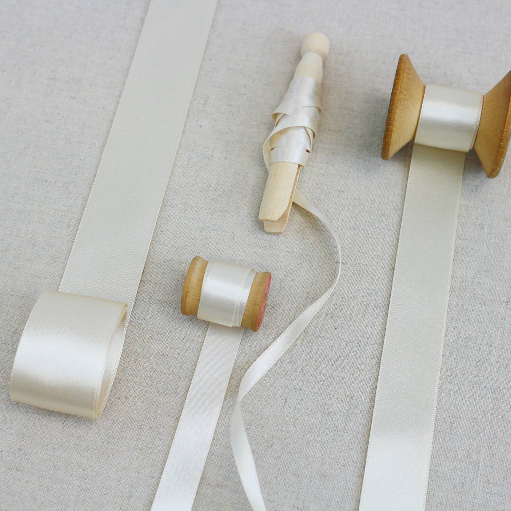 Pearl White Satin Bridal Ribbon By StitchKits Crafts