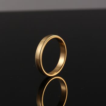 Gold Plated 925 Sterling Silver Band Ring For Men, 3 of 12