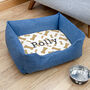 Personalised Luxury Blue Comfort Dog Bed, thumbnail 1 of 12