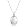 Italian Engraved Border Oval Locket – Silver, thumbnail 3 of 6