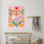 Pink Heart Abstract Flower Art Print, thumbnail 2 of 3