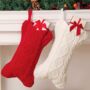 Dog Bone Christmas Stocking – Cute Festive Gift For Dogs And Puppies In Red Or White, thumbnail 1 of 9