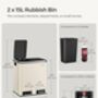 Kitchen Bin Dual Compartments Soft Close Lid Trash Can, thumbnail 10 of 12