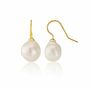 Triora Baroque White Pearl And Gold Plated Earrings, thumbnail 3 of 4