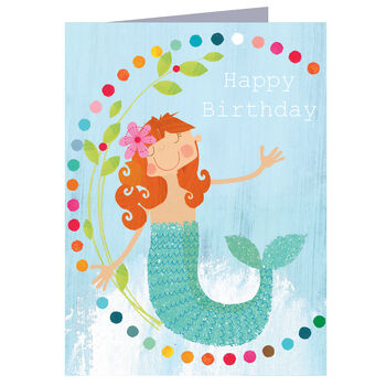 Happy Birthday Mermaid Mini Card, 3 of 4