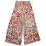 'Rei' Pink, Orange And Cream Floral Tile Print Viscose Palazzo Trousers, thumbnail 3 of 3