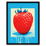 Single Strawberry Bright Fun Kitchen Wall Art Print, thumbnail 5 of 6