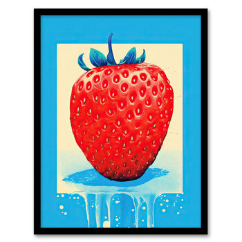 Single Strawberry Bright Fun Kitchen Wall Art Print, 5 of 6