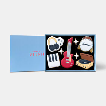 Personalised Music Lover Iced Biscuits Father's Day Letterbox Gift, 4 of 11
