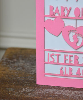 New Baby Arrival Laser Cut Greeting Card, 4 of 7
