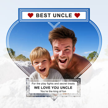 The World’s Best Uncle Personalised Photo Slate Gift For Family, 3 of 6