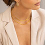 Flat Snake Chain Necklace, 18k Gold Plated, thumbnail 2 of 6